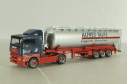 MAN TG-A XL with semi-trailer tank "Alfred Talke", blue/grey, 146623, Herpa 1:87