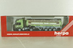 Mercedes Actros 1843 with semi-trailer tank "Kieserling" green, 144285, Herpa 1:87