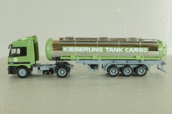 Mercedes Actros 1843 with semi-trailer tank "Kieserling" green, 144285, Herpa 1:87