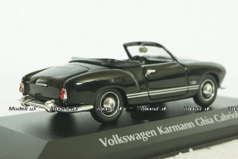 Volkswagen Karmann Ghia Cabriolet 1955, Black, 940051030, Maxichamps 1:43