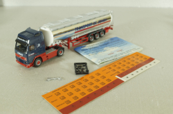 Volvo FH 12 Globetrotter XL with semi-trailer tank "Transport de jongh", blue/chrome, 145350, Herpa 1:87