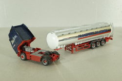 Volvo FH 12 Globetrotter XL with semi-trailer tank "Transport de jongh", blue/chrome, 145350, Herpa 1:87