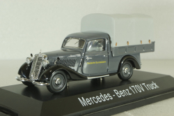 Mercedes 170V (W136) pickup truck with awning "Deutsche Bundesbahn" 1951, grey, 02264, Schuco 1:43