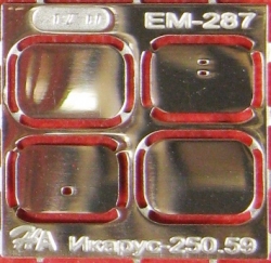 Фототравление Набор зеркал для Икарус 250.59, EM-287, 1:43