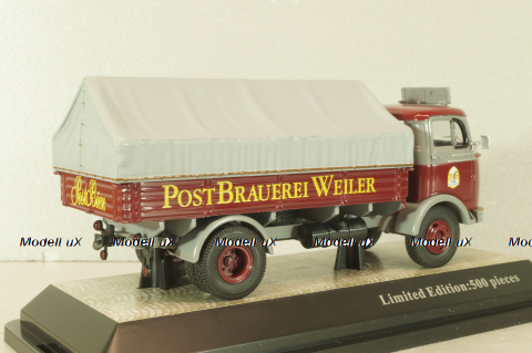 Mercedes-Benz LP911 "Post Brauerei" truck 1963, dark red, 12156, Premium ClassiXXs 1:43