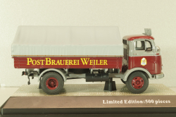 Mercedes-Benz LP911 "Post Brauerei" truck 1963, dark red, 12156, Premium ClassiXXs 1:43