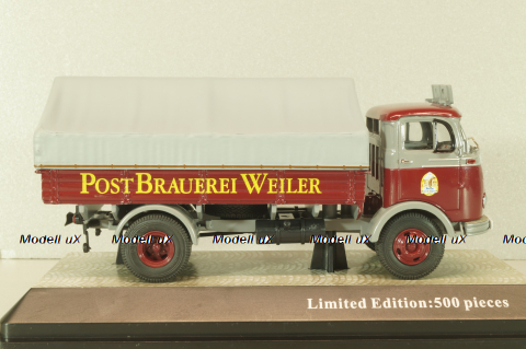 Mercedes-Benz LP911 "Post Brauerei" truck 1963, dark red, 12156, Premium ClassiXXs 1:43