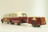 Mercedes-Benz O 6600 bus with trailer "Stuttgarter Sehloss Kurier" 1951 , red/cream, B66042533, Schuco 1:43