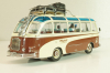 Setra S6 bus Marti 1955, with 4 figuren, brown/cream, 02824, Schuco 1:43