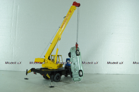 КС-3577 Ивановец, автокран на шасси Маз-5337, синий/желтый,  собран из кита, AVD models 1:43