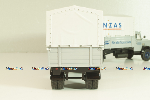 Bussing 8000 truck with trailer "Danzas" 1950 #2, grey, 06253, Schuco 1:43