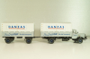 Bussing 8000 truck with trailer "Danzas" 1950 #2, grey, 06253, Schuco 1:43