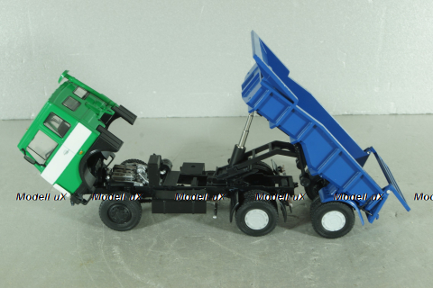 Маз-5432 с п/прицепом самосвалом Маз-5232В откидывающая кабина, зелений/синій, Deagostini + АвтоИстория 1:43