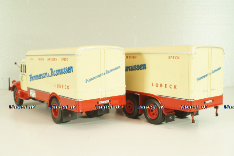 Krupp Titan with trailer "Hemmersam & Rasmussen" Lubeck, cream/red,  Minichamps 1:43
