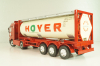 Mercedes-Benz Actros 1846 tractor with semi trailer tankwechsel system "Hoyer", red/white, 564/02, NZG 1:43