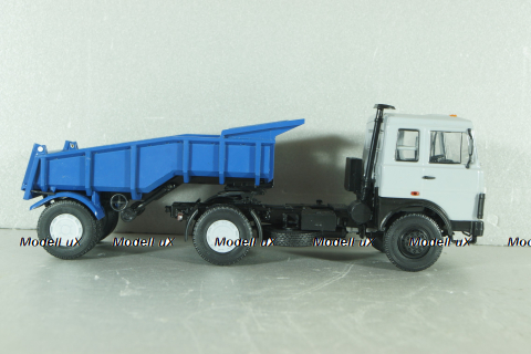 Маз-5432 с п/прицепом самосвалом Маз-5232В сірий/синій, АвтоИстория 1:43