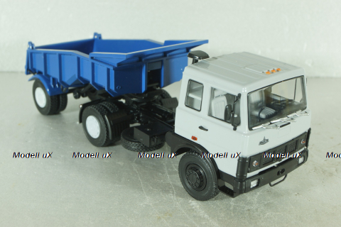Маз-5432 с п/прицепом самосвалом Маз-5232В сірий/синій, АвтоИстория 1:43