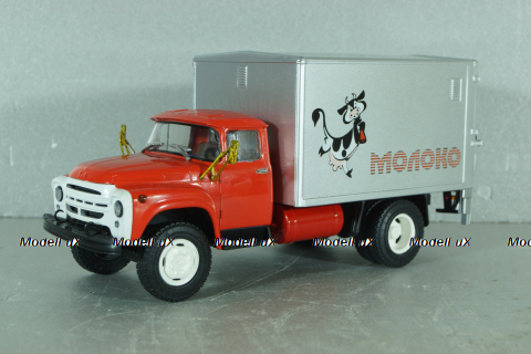 У-165 изотермический фургон на шасси Зил-138, красный/серебро, Наши Грузовики + АвтоИстория 1:43 