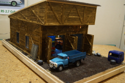 Гараж для грузовых авто с освещением, Garage Models 1:43