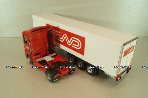 Renault Magnum  AE500 with semi-trailer fridge "Norbert Dentressangle" 2008, red/white, 117415, Eligor 1:43