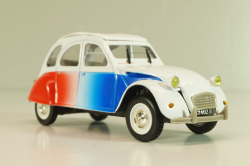Citroen 2CV Cocorico 1986, white/red/blue, 409532C, Norev 1:43