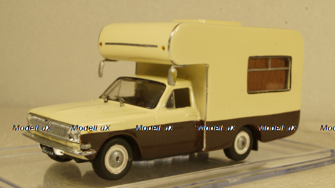 Газ-24 "Скалдиа-Волга" кемпер, бело/коричневый, Алник43 1:43