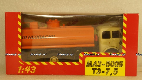 Маз-500А Бензовоз, бежевый/оранжевый, Алник43 1:43