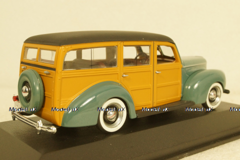 Ford De Luxe 1940, green/wood, 100 years Ford Motor Company, Minichamps 1:43