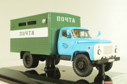 ГЗСА-3712 фургон "Почта" на шасси 53-12, голубой/зеленый, 105350, DIP Models 1:43 