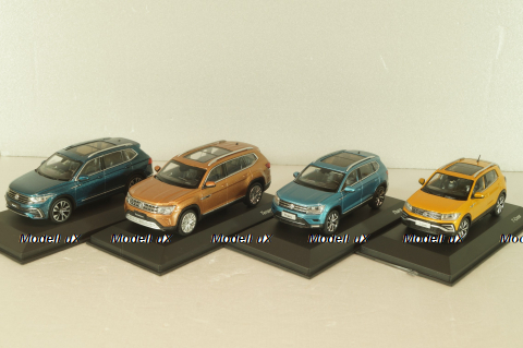 Volkswagen 4 car set, Tiguan L/Teramont/Tharu/T-Cross, Paudi 1:43