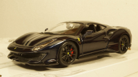 Ferrari 488 Pista, dark blue/silver, Burago 1:24
