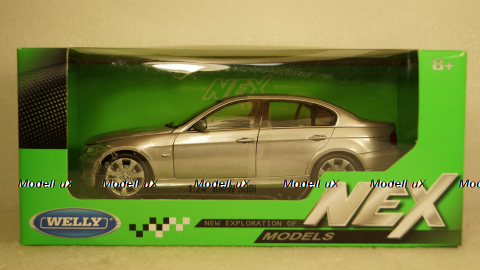 BMW 330i, metallic-grey, Welly 1:24 