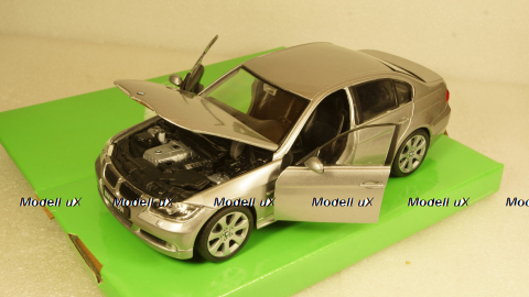 BMW 330i, metallic-grey, Welly 1:24 