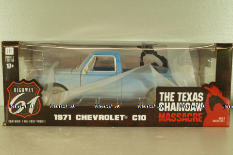 Chevrolet C-10 1971 from movie The Texas Chainsaw Massacre, blue, HWY-18014, Highway61 1:18