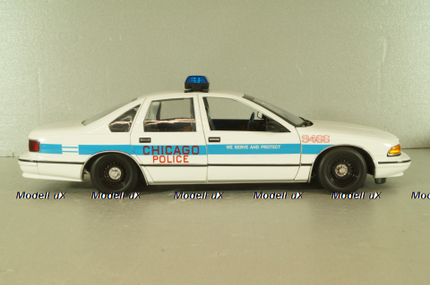 Chevrolet Caprice Police Chicago 1993, white, UT Models 1:18
