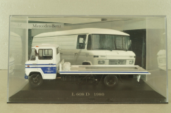 Mercedes L 608 D (W309) tow truck 1980, white/blue, MBOMS076, Altaya, Mercedes-Benz Offizielle Modell Sammlung #76, 1:43