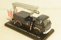 Saviem SG4 R35 EDF Truck Grane GRU Elevatore, blue, 1969, Hachette 1:43