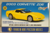 Chevrolet Corvette Z06 (C5) 50th Anniversary 2003, yellow, B11C474, Franklin Mint 1:24