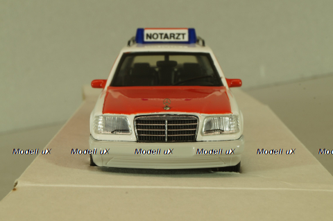 Mercedes-Benz E 320 (S124) T-Modell Notarzt 1987, white/red, 70218, Herpa 1:43