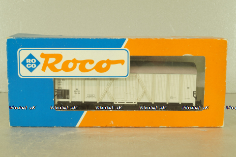 Вагон рефрижератор для морской рыбы, крытый грузовой (холодильник), 2-х осный DB, белый, HO, 46235, Roco 1:87