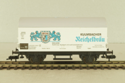 Вагон грузовой, закрытый beer "Kulmbacher Reichelbräu" 2-х осный DB, эпоха III, белый, HO, 5046, Fleischmann H0 1:87