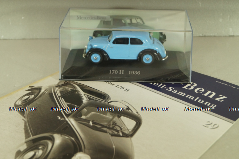 Mercedes-Benz 170H (W28) 1936, light blue, MBOMS029, Mercedes-Benz Offizielle Modell-Sammlung #29, Altaya 1:43 С Журналом! Уценка!