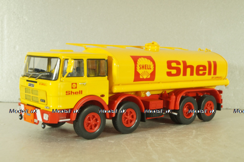 Fiat 691 N fuel tanker "Shell" 1970, yellow/red, Camion D'epoca #73, 1:43