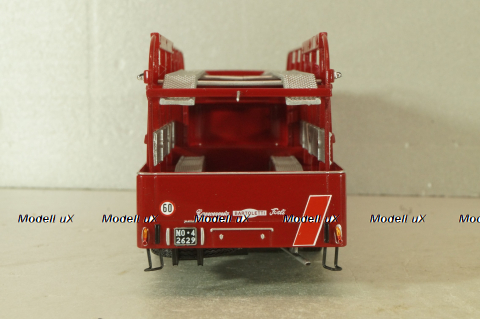 Fiat 642 RN2 Bartoletti racing car transporter 1957, red, Camion D'epoca #76, 1:43