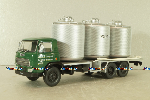 Fiat 673 NR Trasporto Latte 1969, green/silver, Camion D'epoca #73, 1:43