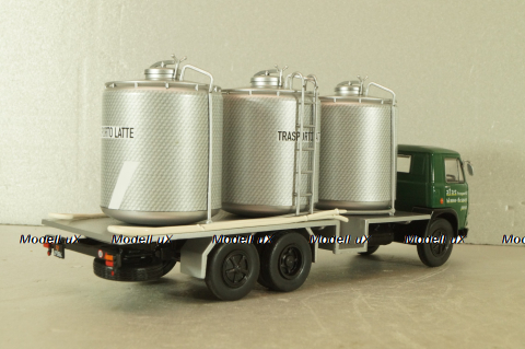 Fiat 673 NR Trasporto Latte 1969, green/silver, Camion D'epoca #73, 1:43