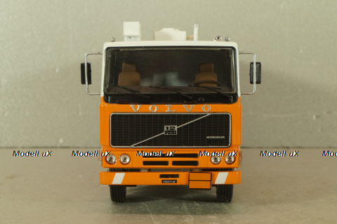 Volvo F12 fuel tanker 1977, white/orange, Camion D'epoca #74, 1:43