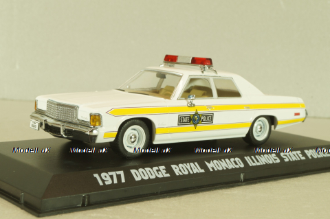 Dodge Royal Monaco 1977, Police Illinois state from movie "Blues Brothers" 1980, 86424, Greenlight 1:43