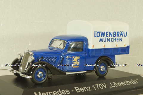 Mercedes-Benz 170V pickup (W136) "Lowenbrau" 1936, blue, 02266, Schuco 1:43
