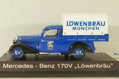 Mercedes-Benz 170V pickup (W136) "Lowenbrau" 1936, blue, 02266, Schuco 1:43